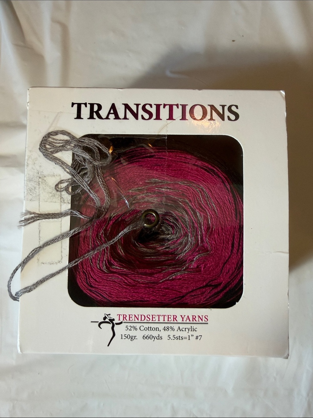 Trendsetter Yarns Transitions Color 5 Black Fuchsia Taupe Gradient Cake 150g